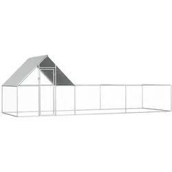 furnicato Hühnerstall 6x2x2 m Verzinkter Stahl silberfarben 6 x 2 x 2 m | 6 cm