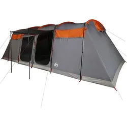 vidaXL Kuppelzelt 10-Personen Zelt Campingzelt Tunnelzelt Familienzelt 10 Personen Grau grau