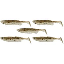 Savage Gear Kunstköder Gummifische Duft 5 St. - FAT MINNOW T-TAIL 9cm 7gramm - ver. Farben, Rasselschlitz silberfarben