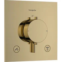 hansgrohe Ecostat Comfort E Thermostat Unterputzmodell für 2 Verbraucher, 33711990, Farbe: Polished Gold Optic