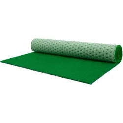 Kunstrasen "PORTO, Gesamthöhe 10 mm, Made in Netherlands", grün, B:400cm L:1.400cm, Polypropylen (PP), PRIMAFLOR-IDEEN IN TEXTIL, Teppiche, aus Nadelfilz, mit Drainage-Noppen, für Balkon & Terrasse