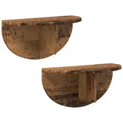 vidaXL Regal Wandregal 2 pcs Altholz 48 x 24 x 24 cm Holzwerkstoff, 2-tlg.