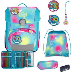 Scout Neo Exklusiv Safety Light Schulranzen-Set 5-teilig Happy Rainbow