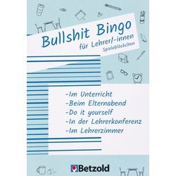 Betzold Lehrerkalender Bullshit-Bingo Spieleblöckchen - Witzige Geschenk-Idee Lehrer/innen
