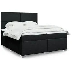 vidaXL Boxspringbett, Boxspringbett mit Matratze Schwarz 200x200 cm Stoff