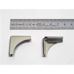 100 Buchecken Metall P 28 H 6 - 28 x 28 mm | vernickelt