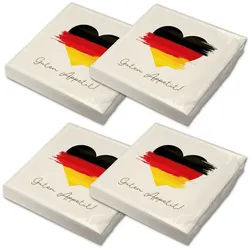 itenga Papierserviette itenga 80x Serviette Herz Flagge DEUTSCHLAND