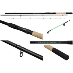 MIKADO Total Fishing Feederrute SASORI Method Feeder Rute 300 330 360 - Wurfgew. bis 80g + 2 Spitzen, Tolle Rute in edlem Design 3,6 m