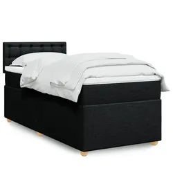 vidaXL Boxspringbett, Boxspringbett mit Matratze Schwarz 90x190 cm Stoff