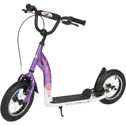 Scooter BIKESTAR, lila (violett, weiß), ScooterB:51cm L:116cm, B:51cm L:116cm