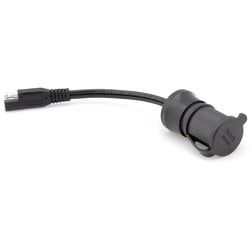 SW-Motech Zigarettenanzünder-Steckdose für SAE - Spritzwasser-Schutzkappe. Kabel 10 cm. 12 V., schwarz