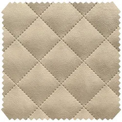 novely® Stoff ALPEN Velours 3-lagig gesteppt - Volumen-Möbelstoff Karo-Raute-Muster, Volumen Möbel-Polsterstoff, Karo Raute 5x5cm, Meterware, 1lfm beige