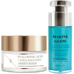 ErthSkin London Marine Glow Serum & Hyaluron Tagescreme Anti-Aging Set 80 ml Unisex
