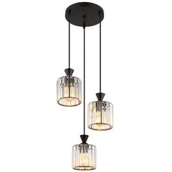GLOBO LIGHTING Pendelleuchte, Leuchtmittel nicht inklusive, Pendelleuchte Hängelampe Deckenleuchte Esszimmerlampe Metall schwarz