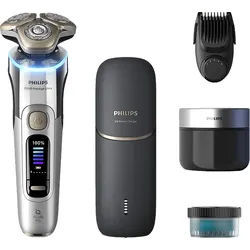 PHILIPS XP9404/46 Elektrorasierer i9000 Prestige Ultra Chromdesign (Triple Action Lift & Cut-System, NanoTech Dual Precision-Klingen, Reinigungsstation: Ja)
