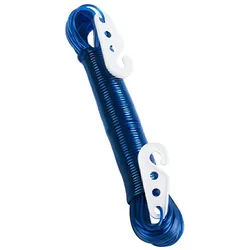 Lifetime Wand-Wäscheleine WÄSCHELEINE 20m rutschfest Ø1,5mm mit 2X Haken Stahleinlage 54 (Blau), Camping Wäsche Leine blau