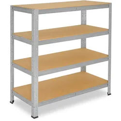 shelfplaza HOME 100x90x60 cm Schwerlastregal in verzinkt mit 4 Böden und 175 kg Traglast pro Boden