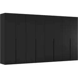 LeGer Home by Lena Gercke Kleiderschrank Schrank Garderobe Ankleide Schlafzimmer Flur SERINA Eyecatcher (3 verschiedene Ausstattungen BASIC/CLASSIC/PREMIUM (inkl. SOFT-CLOSE) in 6 Breiten (101 - 401 cm) mit Front Glas oder Dekor MADE IN GERMANY schwarz 401 cm x 223 cm x 61 cm
