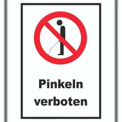HB-Druck Pinkeln verboten Schild A5 Rückseite selbstklebend
