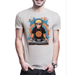 Urban Backwoods Print-Shirt Ninja DJ Herren T-Shirt Shinobi System Anime Naruto Music Musik (1-tlg) Dattebayo Sakura Haruno Anime grau 3XL