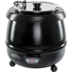 Stalgast Elektrischer Suppentopf, schwarz, bauchige Form mit Digital-Display, 10 Liter