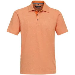 Poloshirt CASAMODA "CASAMODA Polo-Shirt uni", Herren, Gr. L, orange, 70% Baumwolle, 30% Leinen, Shirts