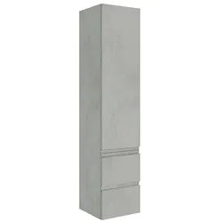 Hochschrank Serie MBO, 1 Tür, 2 Auszüge, Eiche grau Steindekor, Anschlag Links 350 x 1625 x 370 mm - 93 221 25