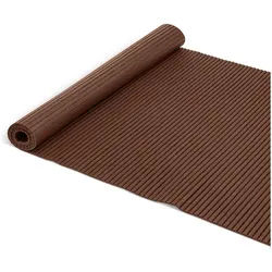 ANRO Schaum-Badematte Antirutschmatte Weichschaummatte Badezimmer Entspannung, Höhe 5 mm, strapazierfähig, Drainage Effekt, Rillen, wasserdurchlässig, rutschhemmend, pflegeleicht, Weich, Rutschfest, Rutschhemmend, Schnelltrockend, mit Drainagelöchern, Modern, Praktisch, PVC, Eckig, Geprägt braun Eckig | 65 cm x 350 cm x 5 mm