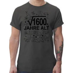 Shirtracer (Wurzel 1600) Vierzig Jahre alt schwarz 40. Geburtstag grau S