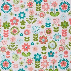 BAUMWOLLSTOFF Meterware Retro-Blumen, 150 cm