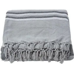 Homescapes Tagesdecke Morocco 255/360 cm, Baumwolle gestreift , Grau , Textil , Gestreift , Rechteckig , 255x360 cm , Oeko-Tex® , Heimtextilien, Bettwäsche & Leintücher, Tagesdecken