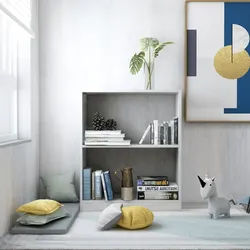 vidaXL Bücherregal Betongrau 60x24x74,5 cm Holzwerkstoff