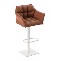 CLP Barhocker Lederlook Hellbraun , Textil , 64x88x45 cm , Esszimmer, Barmöbel, Barhocker