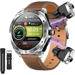 CISIYOO ZNSB01 Smartwatch (4,4 cm, android ios), Smartwatch mit Kopfhörer Bluetooth Telefon Fitnessfunktionen und IP67 silberfarben