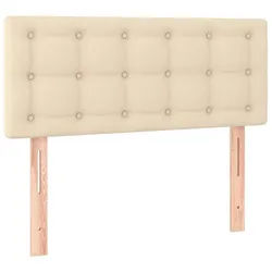 vidaXL Kopfteil, Bett Kopfteil Creme 100x5x78/88 cm Stoff