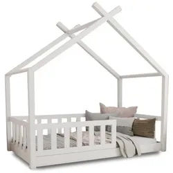 Deine Möbel 24 Hausbett Star Plus 120/200 in Weiß , Holz , Echtholz,Kiefer , 120x200 cm , Babymöbel & Kindermöbel, Kinderzimmer & Jugendzimmer, Kinderbetten, Spielbetten