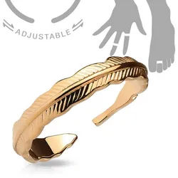 Order & Smile Schmuck Zehenring Zehenring / Mid Ring „Feder“ goldfarben