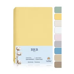 BRB HOME Spannbettlaken Spannbettlaken Babybett Spannbetttuch für Babybett Kinderbett, Gummizug: Rundum, (2 Stück), für Kinderbett, Wiege oder Stubenwagen mit Rundumgummizug gelb