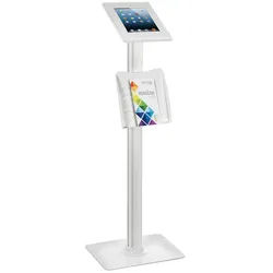 Maclean Tablet-Ständer MC-724 400 x 302,5 x 1086mm, (bis 10,5 Zoll, Tablet-Werbeständer, Bodenständer IPAD 2 3 4 AIR) weiß