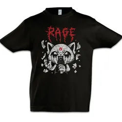 Urban Backwoods Print-Shirt A Rage Kinder T-Shirt Yeti Aggretsuko Fun Heavy Music DJ Metal MC Rap (1-tlg) Electro Techno HipHop schwarz 110/116