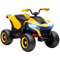 Aiyaplay Elektro Quad für Kinder 12V Elektro Kinderquad mit 2 Motor, 3-6km/h, Gelb , Kunststoff , 69x75x109 cm , unisex , Freizeit & Co, Gartenspielzeug, Kinder-Elektrofahrzeuge