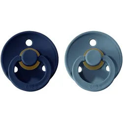 BIBS Colour Natural Rubber Size 2: 6+ months Schnuller Deep Space / Petrol 2 St.