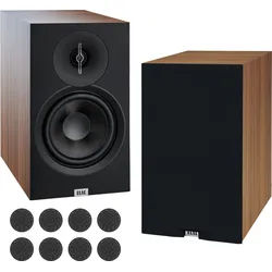 ELAC Debut B6.3 Regallautsprecher Walnuss Paar Oehlbach Set