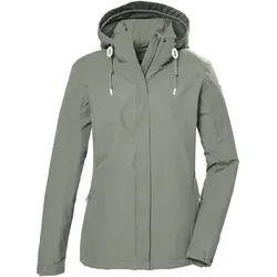 Outdoorjacke KILLTEC "KOS 61 WMN JCKT", Damen, Gr. 48, grün (helloliv), Obermaterial: 100% Polyester.Futter: 100% Polyester, Jacken Outdoorjacke, Funktionsjacke: wasser- und winddicht, atmungsaktiv, abnehmbare Kapuze