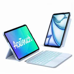 Inateck für iPad 11 Gen A16, 11 Zoll iPad Air M4 M3, iPad 10, iPad Pro 4/3/2/1 iPad-Tastatur (Ultraleichte, Abnehmbare Tastatur mit Touchpad, Tragbar) blau