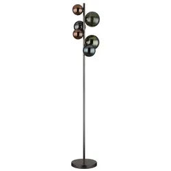 GLOBO LIGHTING LED Stehlampe RIHA, Leuchtmittel wechselbar, Warmweiß, Stehleuchte, Glas, Wohnzimmer, Esszimmer grau