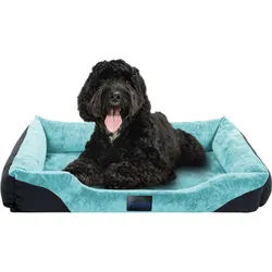 Aspero Tierbett Hundebett für kleine, mittelgroße und große Hunde, 50 % Baumwolle, 50 % Polyester, Premium Hundekissen mit abnehmbarem Bezug grau 70 cm x 100 cm