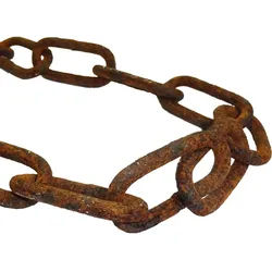 vitaliano Rundstahlkette, Stahl, Ø 20 mm, Länge 100 m (im Antik, Retro, Vintage-Stil, Meterware, langgliedrig, echt gerostet) im Antik, Retro, Vintage-Stil, Meterware, langgliedrig, echt gerostet braun