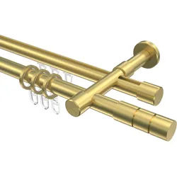 GARDINENSTANGE RUNDROHR-INNENLAUF Prestige Elanto 160 cm, 2-läufig, 20 mm Ø Messing-Optik