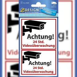 Avery Zweckform® 59389 Warnetikett Videoüberwacht wetterfest(S)